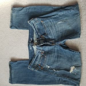 AE straight leg short length distressed jeans